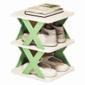 Miniatyrbillede 1 af 5: Stabelbar skohylde i plastik, gør-det-selv, frit kombinerbar, med niveauer The Nordic Green Three Layers