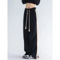 Pikkukuva 1 / 5: Deeptown Mustat Lämpimät Verryttelyhousut Naisille Talvi Tilkkutäkki Löysät Rento Jogging Nainen Harajuku Vintage Suorat Housut Korealainen Tyyli Musta fleece Black fleece L