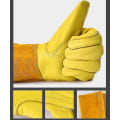 Miniatyrbild 4 av 5: Långa trädgårdshandskar i hjortläder Yellow M