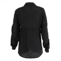 Miniatyrbilde 2 av 5: Dame V-hals T-skjorte Langermet Bluse med Knapper Black 2XL