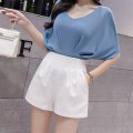 Miniatyrbild 5 av 5: Sommarshorts för damer, hög midja, ledig A-linjemodell, hotpants för shopping och semester White M