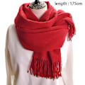Miniatyrbillede 3 af 5: Dame Tørklæde Tæppe Tørklæde Dame Cashmere Følelse Cashmere Sjal Red