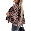 Miniatyrbilde 3 av 4: Dame Jeansjakke Leopardtrykk Knappejakke S