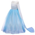 Pikkukuva 3 / 4: Tyttöjen Frozen 2 Elsa Queen Prinsessamekko Hieno Mekko Lumihiutale Tyllihame Asut Lasten Cosplay-asut Syntymäpäivä Halloween Joulujuhliin Light Blue 3-4 Years