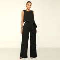 Miniatyrbilde 2 av 4: Dame Solid Rett Jumpsuit Dame Løs O-hals Jumpsuiter Egnet For Strandbruk 2XL