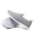 Miniatyrbilde 1 av 5: Uformelle sportssko i mesh for kvinner, slip-on komfortable flate sko for løping og gåing Gray 40