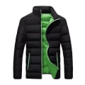 Pikkukuva 5 / 5: Miesten Kuitutäytteinen Tikattu Lyhyt Takki Tuulenpitävä Talvitakki Black Gray 2XL