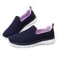 Miniatyrbilde 1 av 5: Uformelle sportssko i mesh for kvinner, slip-on komfortable flate sko for løping og gåing Blue 37