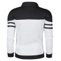 Miniatyrbilde 2 av 3: Herre Colorblock Full Zip Sportsjakke Casual Langermet Slim Fit Sweatshirt Frakk Black XL