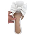 Miniatyrbilde 2 av 4: Dame Firkantet Tå Sløyfe Sandaler Slippers Slides Sko White 41