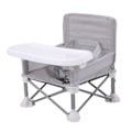 Miniatyrbilde 1 av 5: Barnestol med brett, bærbar sammenleggbar boosterstol, justerbar, avtakbar, camping, plen, barnebord, søt, robust Gray