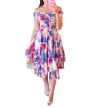 Miniatyrbillede 1 af 5: Dame Blomsterprint Off Shoulder Kjole Elegant Stropløs Maxikjole Til Strandbrug Violet 3XL