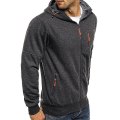 Miniatyrbild 3 av 4: Herr Hoodie Fleece Varm Huvtröja Jacka Kjol Sweatshirt Vinter Ytterkläder Dark Grey L