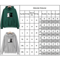 Miniatyrbillede 3 af 3: Dame Fleeceforet Hættetrøje med Katteprint, Afslappet Løs Varm Vinter Hættetrøje med Snøre, Pullover Toppe Red L