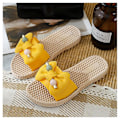 Miniatyrbilde 1 av 2: Søte Slippers med Sløyfe for Kvinner, Casual Sommer, Flate Sklisikre Sandaler for Hjemmet R Yellow 38