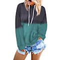 Miniatyrbillede 1 af 5: Dame Tie Dye Printede Hættetrøjer Toppe Langærmet Snøre Pullover Sweatshirts Med Lomme(r) (s-xxl) M