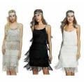 Miniatyrbillede 1 af 5: Great Gatsby Flapper Kjole 1920'er Fest Vintage Kvaster Dame Frynsekjoler Grey M