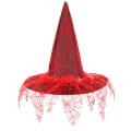 Miniatyrbilde 2 av 5: Halloween Heksehatt Mesh Trollmannshatt Sminke Kostyme Rekvisitter Cosplay Ball Heksehatt Black