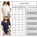 Miniatyrbilde 2 av 2: Dame Ensfarget Kort Ermet T-skjorte Casual V-hals Sommer Topper Bluse Black XL