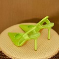Miniatyrbillede 3 af 4: Pink højhælede sko til kvinder, tynde højhælede mules, slanke hæle, elegante sandaler Yellow 41