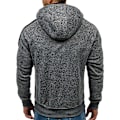 Miniatyrbilde 4 av 5: Herre Colorblock Langermet Hettegenser Sport Fritid Glidelås Hettejakke Yttertøy Med Lommer Light Grey M