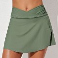 Miniatyrbild 5 av 5: Dam Simkjol med Säkerhetstrosa Baddräkt Hög Midja Bikini Underdel Vintage Badkläder Kjolar Tankini Baddräkt Plus Size Flicka White XXL