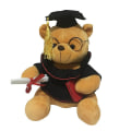 Miniatyrbild 5 av 5: Examen souvenir Dr. Bear docka Nallebjörn plyschdjur med hatt studentgåva Light Brown 18 cm - 0.1 kg