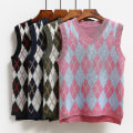 Miniatyrbilde 2 av 4: Strikket Vest, Casual Pullover Elastisk Genser Green S