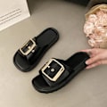 Miniatyrbillede 3 af 4: Sommer sandaler til kvinder, skridsikre, hurtigtørrende, tykke spænder, dekorative slippers, fødselsdagsgaver til damer White 38