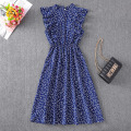 Miniatyrbillede 4 af 5: Dame Polkaprikket Kjole Plus Size Print Lang Kjole Til Strandbrug Red And White Heart XL