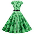 Pikkukuva 2 / 4: Naisten St. Patrick's Day Retro Lyhythihainen Iso Hame Mekko COLOR2 L