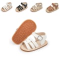 Miniatyrbillede 2 af 5: Babysko Spædbarnssandaler Læder Gummi Flade Skridsikre Bløde Såler Småbørn Pige Dreng Første Gåsko Krybbesko Størrelse 0-18M Auburn 13-18 Months