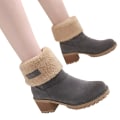 Miniatyrbilde 2 av 5: Dame Vinterstøvler Korte Snø Flokk Varme Bootie Sko Slip On Korte Ankel Chunky Hæl Støvler Grey 41