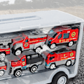 Miniatyrbild 5 av 5: Lastbilsset med 6 gjutna fordon, lastbilsleksaker, bilar för flickor, pojkar och småbarn Fire Control