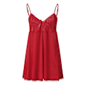 Miniatyrbild 3 av 5: Sexig spetsunderkläder för kvinnor Babydoll V-ringad Sling Nattlinne Rygglös Mini Nattklänning Underkläder Sovkläder Red 3XL