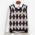 Miniatyrbillede 1 af 5: Strikket Vest, Afslappet Pullover Elastisk Sweater Black S