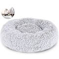Miniatyrbillede 2 af 4: Kæledyrsseng til katte og hunde Rund plys hundeseng Donut-formet katteseng Farve og størrelse valgfri dark gray 40cm
