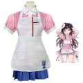 Miniatyrbilde 2 av 5: Mikan Tsumiki Cosplay Party Kostymesett Skjorte+skjørt+forkle+sløyfe Maid Uniform Antrekk Sett Gaver S