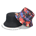 Miniatyrbild 3 av 5: 3D Hopfällbar Bucket Hat med Bred Brätte, Solhatt med Färgtryck, Lättvikt A F 56 58cm