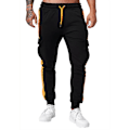 Miniatyrbild 2 av 3: Färgblock Sweatpants Joggingbyxor med Elastisk Midja och Dragsko för Män, Gym Träningsbyxor Yellow Side M