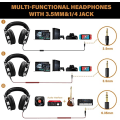 Miniatyrbillede 2 af 6: Kablet headset med foldbar, letvægtsmikrofon til støjreduktion sort