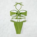 Miniatyrbillede 5 af 5: Slank Sexet Hul Skal Bikini Kvinder Snøre Skal Strop Bikini 2 stk. Push Up Badedragt Badetøj M