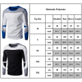 Miniatyrbilde 3 av 3: Herre Colorblock Rund Hals Langermet Genser Topper Slim Fit Casual Sweatshirt Jumper Grey And Black M