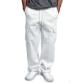 Miniatyrbillede 1 af 4: Herre Fleece Joggingbukser Cargo Combat Træningsbukser Baggy Bukser Sweatpants White M