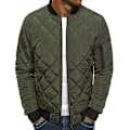 Miniatyrbillede 1 af 2: Herre Vatteret Foret Puffer Jakke Bomber Jakke Overtøj Toppe Army Green M