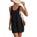 Miniatyrbillede 1 af 5: Polyester Ensfarvede Overalls Letvægts Cool Stil Lige Ben Bukser Løs All Match Jumpsuit Black M