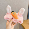 Pikkukuva 4 / 5: Mikrokuitupäähineet Porkkana & Pupunkorva Design Pehmeät Pehmomeikki Päähineet Joustava Hiuspanta Pink Radish