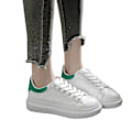 Miniatyrbillede 1 af 5: Mode Efterår Vinter Kvinder Casual Sko Lav Åndbar Snøring Loafers Damer Piger Hvide Fritid green 37