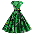 Pikkukuva 1 / 4: Naisten St. Patrick's Day Retro Lyhythihainen Iso Hame Mekko S