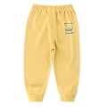 Miniatyrbild 1 av 2: Barn Unisex Tecknad Tryckt Elastisk Midja Byxor Joggingbyxor Sportkläder Yellow 3-4 Years